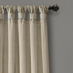 Linen Top Knotted Burlap Curtain Panel Set, 95 In.-Kirkland's Home Fashion