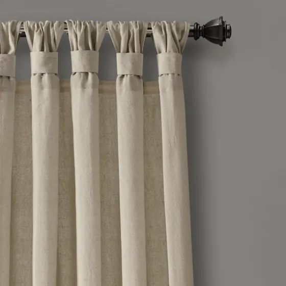 Linen Top Knotted Burlap Curtain Panel Set, 95 In.-Kirkland's Home Fashion