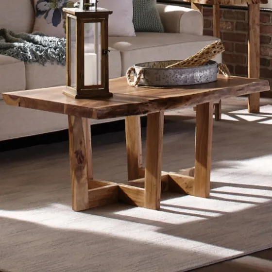 Live Edge Coffee Table With Crossed Legs, 42 In.-Kirkland's Home Store