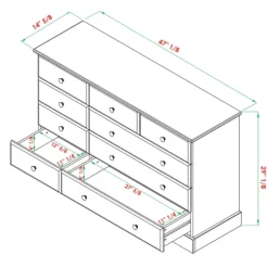 Lola Cottage Frame Nine-Drawer Dresser-Kirkland's Home Outlet