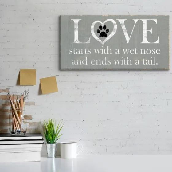 Love Starts With A Wet Nose Canvas Art Print-Kirkland's Home Online