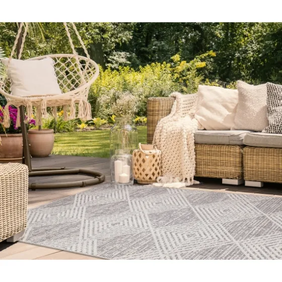 Luxe Diamond Outdoor Area Rug, 6X9-Kirkland's Home Fashion