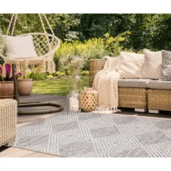 Luxe Diamond Outdoor Area Rug, 5X7-Kirkland's Home Shop