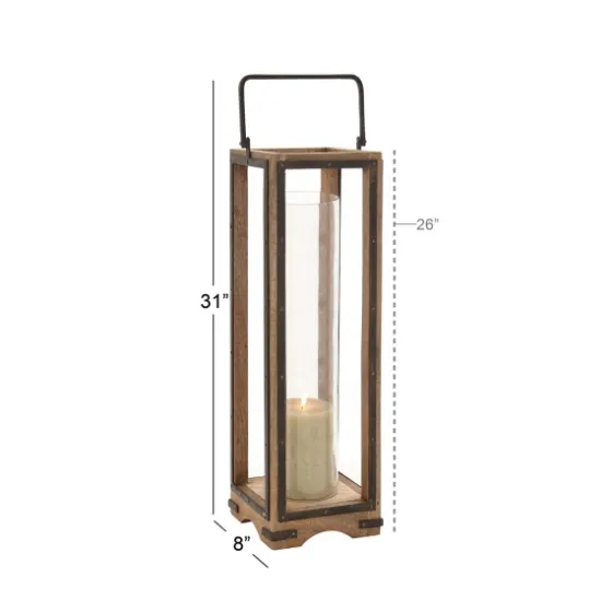 Mango Wood Frame Lantern, 31 In.-Kirkland's Home Best Sale