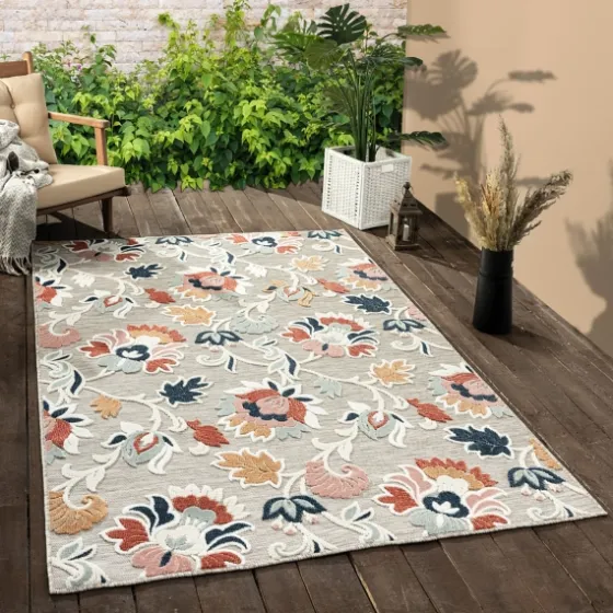 Mara Floral Blossom Indoor/Outdoor Area Rug, 5X7-Kirkland's Home New