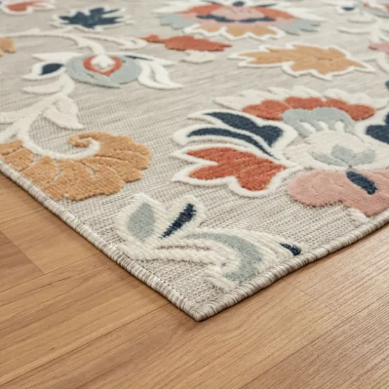 Mara Floral Blossom Indoor/Outdoor Area Rug, 5X7-Kirkland's Home New