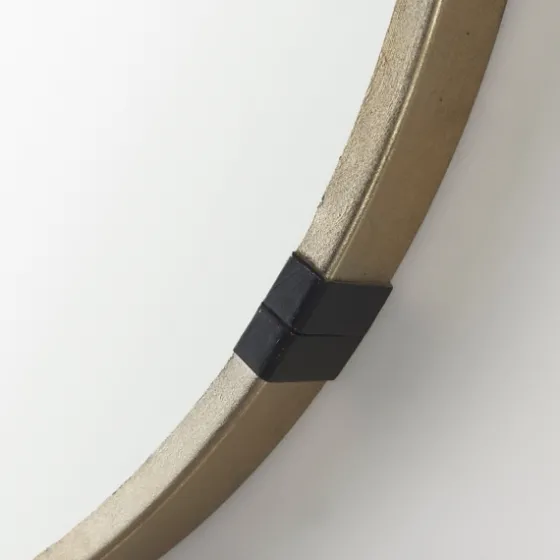 Maria Brushed Gold Round Wall Mirror-Kirkland's Home Fashion