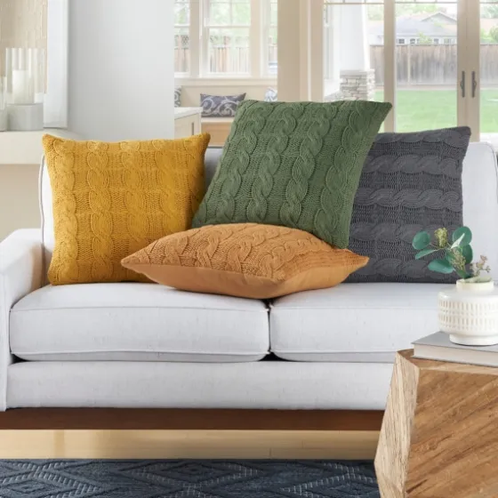 Marigold Cable Knit Throw Pillows, Set Of 2-Kirkland's Home Cheap