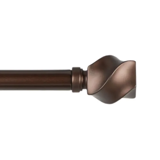 Matte Bronze Modern Twist Curtain Rod, 120 In.-Kirkland's Home Best