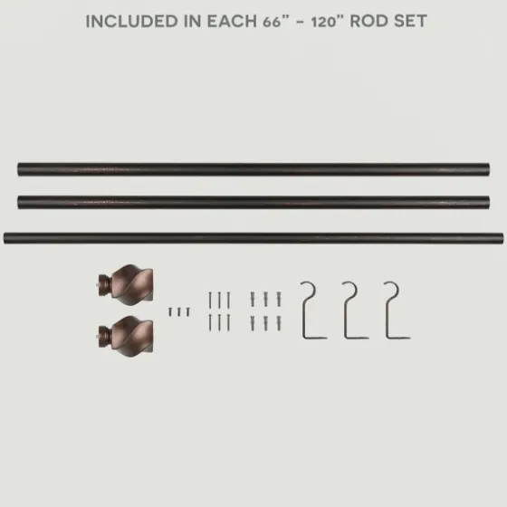 Matte Bronze Modern Twist Curtain Rod, 120 In.-Kirkland's Home Best