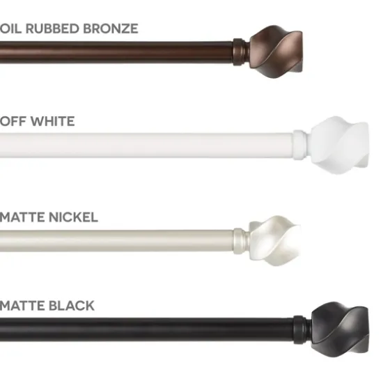 Matte Bronze Modern Twist Curtain Rod, 120 In.-Kirkland's Home Best