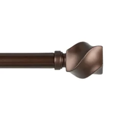 Matte Bronze Modern Twist Curtain Rod, 72 In.-Kirkland's Home New