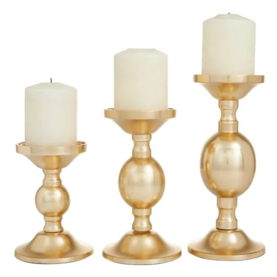 Matte Metal 3-Pc. Pillar Candle Holder Set-Kirkland's Home Hot