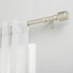 Matte Nickel Rhys Cylinder Curtain Rod, 72 In.-Kirkland's Home Discount