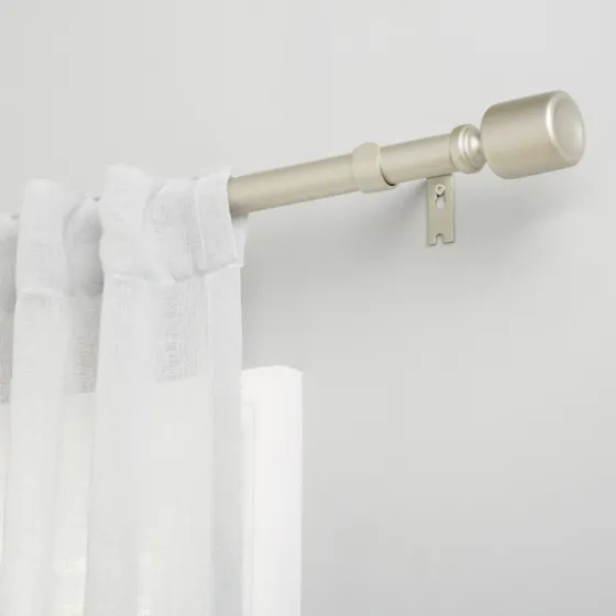 Matte Nickel Rhys Cylinder Curtain Rod, 72 In.-Kirkland's Home Discount