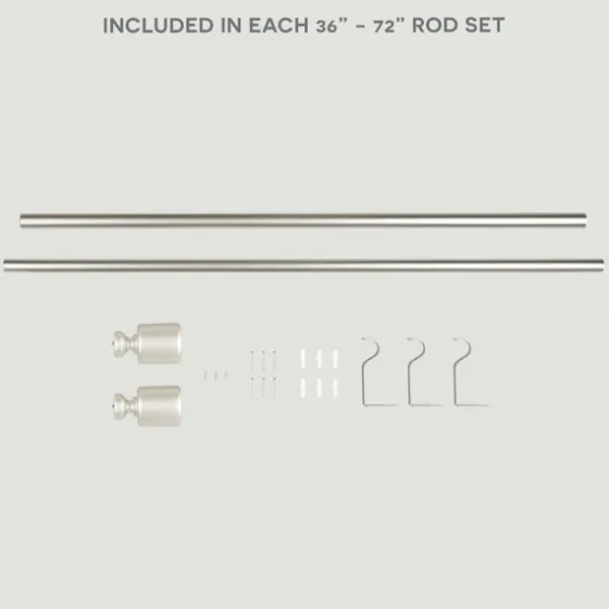 Matte Nickel Rhys Cylinder Curtain Rod, 72 In.-Kirkland's Home Discount