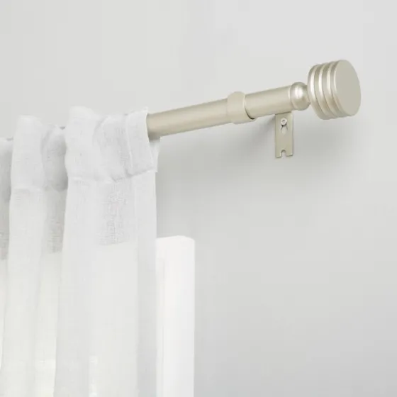 Matte Nickel Stacked Cylinder Curtain Rod, 72 In.-Kirkland's Home Flash Sale
