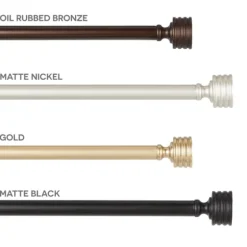 Matte Nickel Stacked Cylinder Curtain Rod, 72 In.-Kirkland's Home Flash Sale