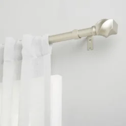 Matte Silver Modern Twist Curtain Rod, 120 In.-Kirkland's Home Fashion