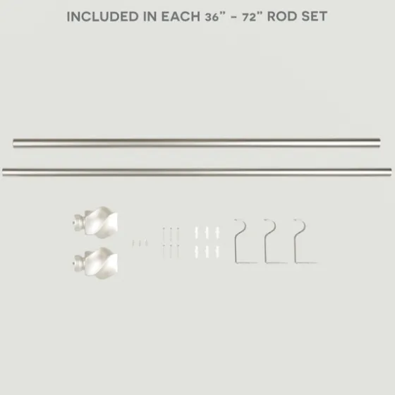 Matte Silver Modern Twist Curtain Rod, 72 In.-Kirkland's Home Cheap