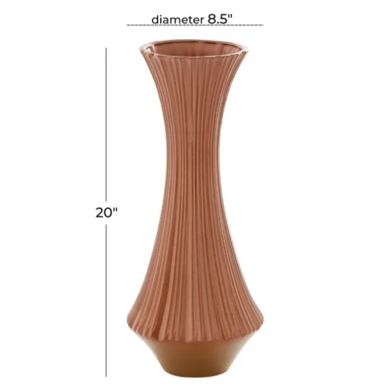 Matte Terracotta Fluted Ceramic Vase, 20 In.-Kirkland's Home Best Sale