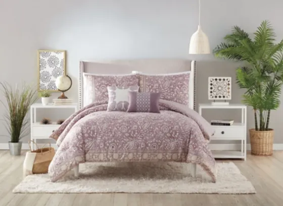 Mauve Scorro 5-Pc. Queen Comforter Set-Kirkland's Home Best