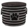 Medium Black Paw Patch Stripe Round Pet Basket-Kirkland's Home Best Sale