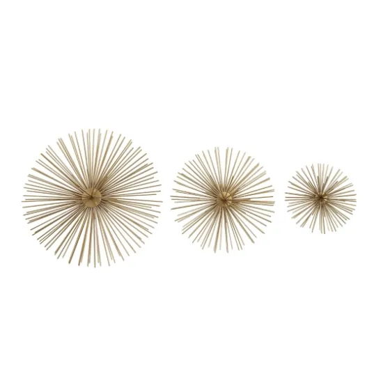 Metal Disc Starburst Wall Plaques, Set Of 3-Kirkland's Home Store