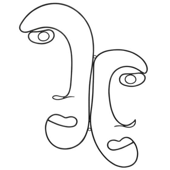 Metal Modern Outline Faces Wall Plaque-Kirkland's Home Online