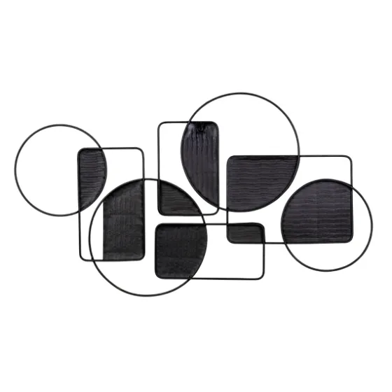 Metallic Modern Abstract Shapes Wall Plaque-Kirkland's Home Hot