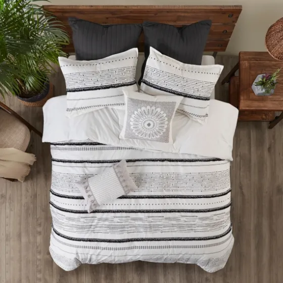 Mia Striped 3-Pc. King Duvet Cover Set-Kirkland's Home Outlet