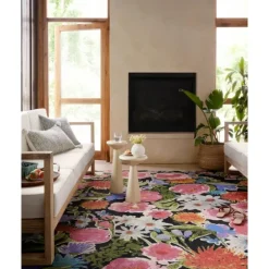 Midnight Garden Party Indoor/Outdoor Rug, 7X11-Kirkland's Home Sale