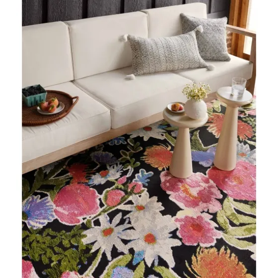 Midnight Garden Party Indoor/Outdoor Rug, 5X7-Kirkland's Home Outlet
