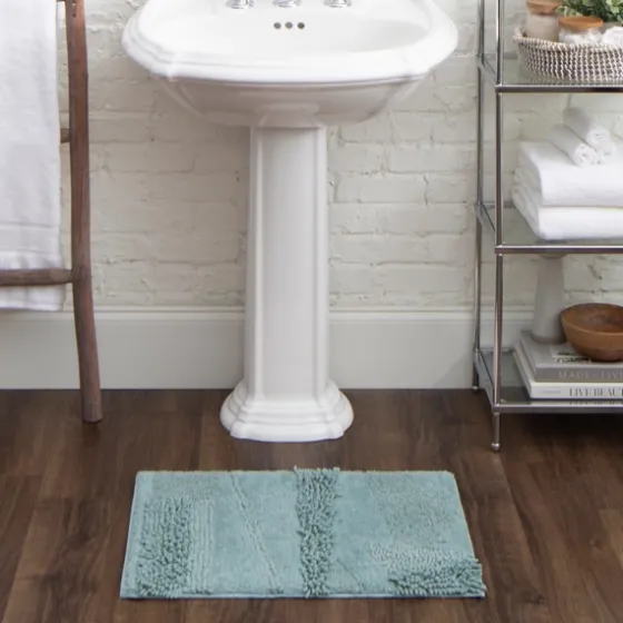 Mint Asymmetrical Cotton Bath Mat, 45 In.-Kirkland's Home Best