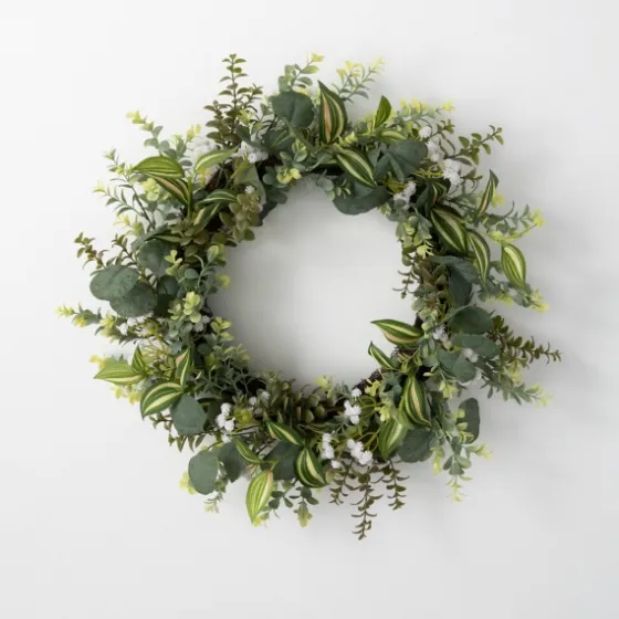 Mixed Greens And Wildflowers Wreath, 22 In.-Kirkland's Home Cheap