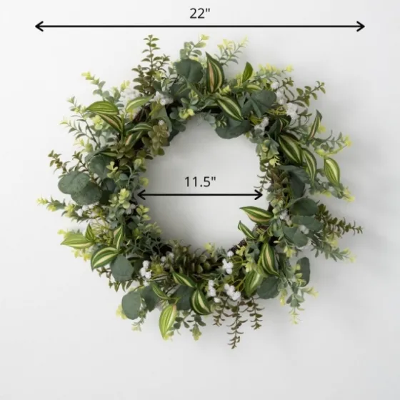 Mixed Greens And Wildflowers Wreath, 22 In.-Kirkland's Home Cheap