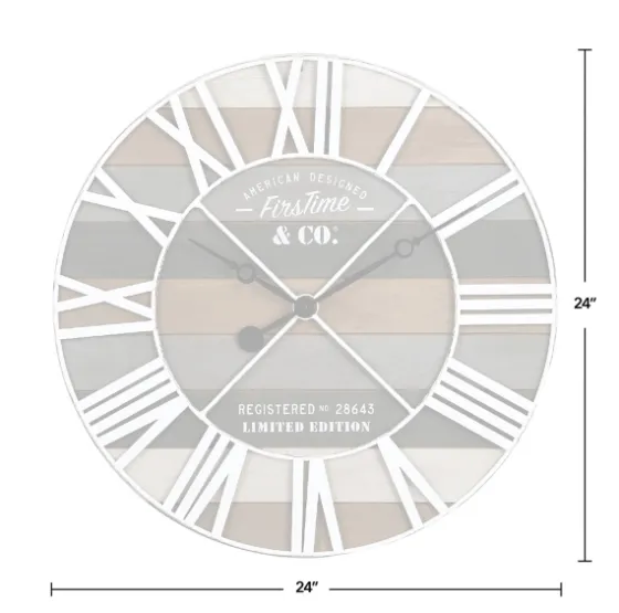Mixed Planks And White Wooden Wall Clock-Kirkland's Home Shop