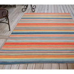 Multi Dhurri Stripe Indoor/Outdoor Area Rug, 5X7-Kirkland's Home Discount