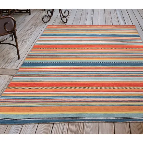 Multi Dhurri Stripe Indoor/Outdoor Area Rug, 5X7-Kirkland's Home Discount