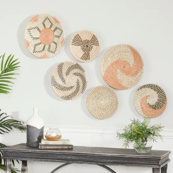 Multi Seagrass Round 6-Pc. Wall Plaque Set-Kirkland's Home Outlet