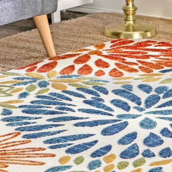 Multicolor Burst Indoor/Outdoor Area Rug, 5X8-Kirkland's Home Sale