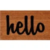 Natural And Black Coir Hello Doormat, 36X24 In.-Kirkland's Home Shop