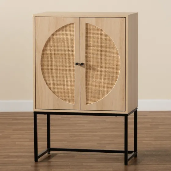 Natural Cane And Wood 2-Door Cabinet-Kirkland's Home Hot