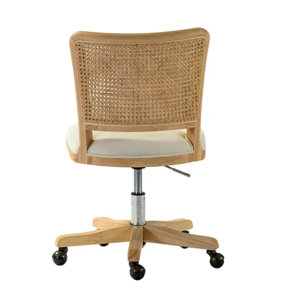 Natural Cane Back Suede Office Chair-Kirkland's Home Cheap