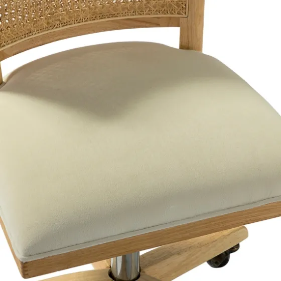 Natural Cane Back Suede Office Chair-Kirkland's Home Cheap