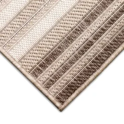 Natural Canva Striped Outdoor Area Rug, 4X7-Kirkland's Home Outlet
