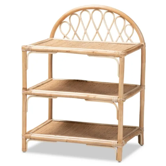 Natural Curled Rattan 3-Tiered Bookcase-Kirkland's Home New