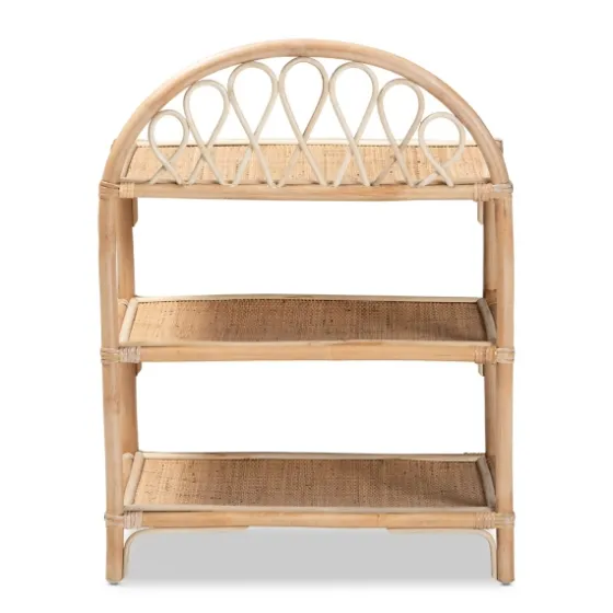 Natural Curled Rattan 3-Tiered Bookcase-Kirkland's Home New