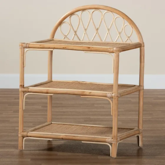 Natural Curled Rattan 3-Tiered Bookcase-Kirkland's Home New