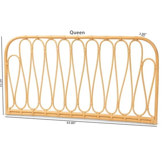 Natural Curved Rat Wall Mounted Queen Headboard-Kirkland's Home Cheap